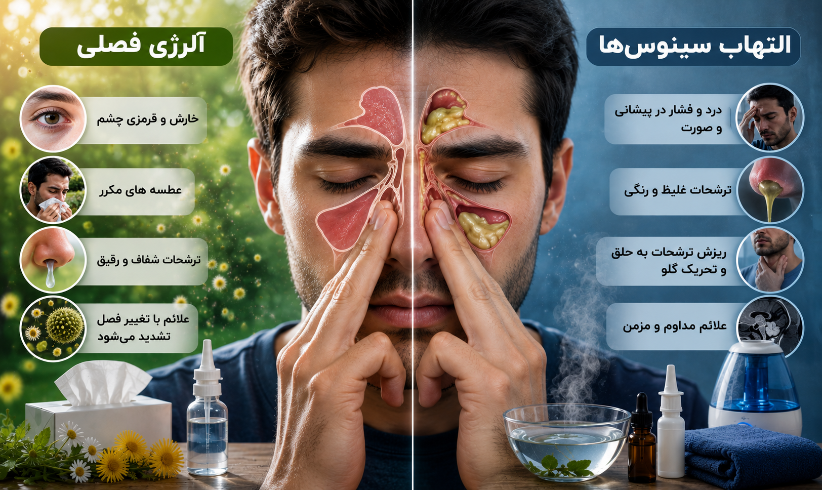 تفاوت آلرژی با التهاب سینوس‌ها