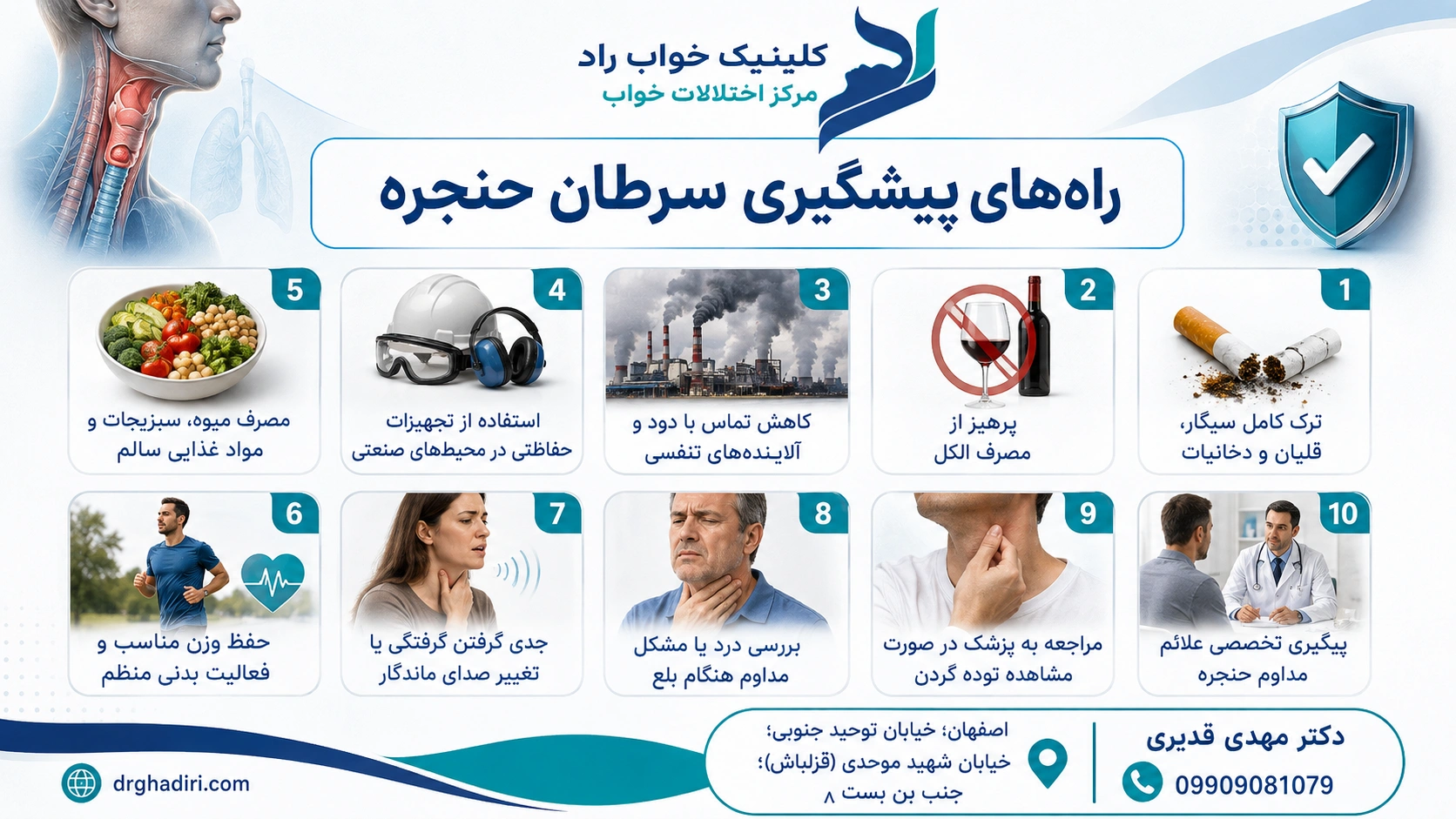 بهترین روش پیشگیری سرطان حنجره