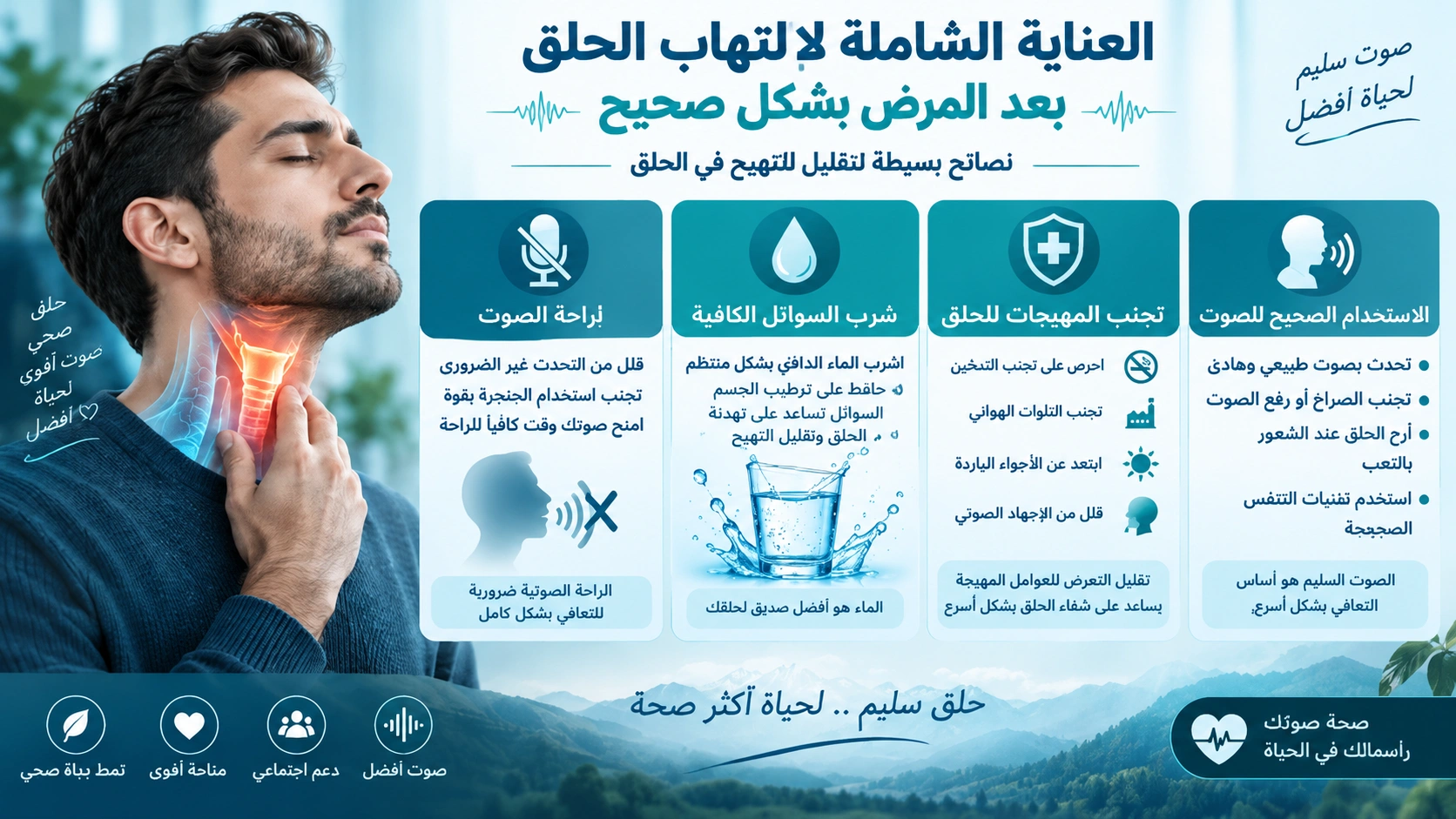 طرق العناية بالصوت وتحسين بحة الصوت بعد التحدث كثيرًا